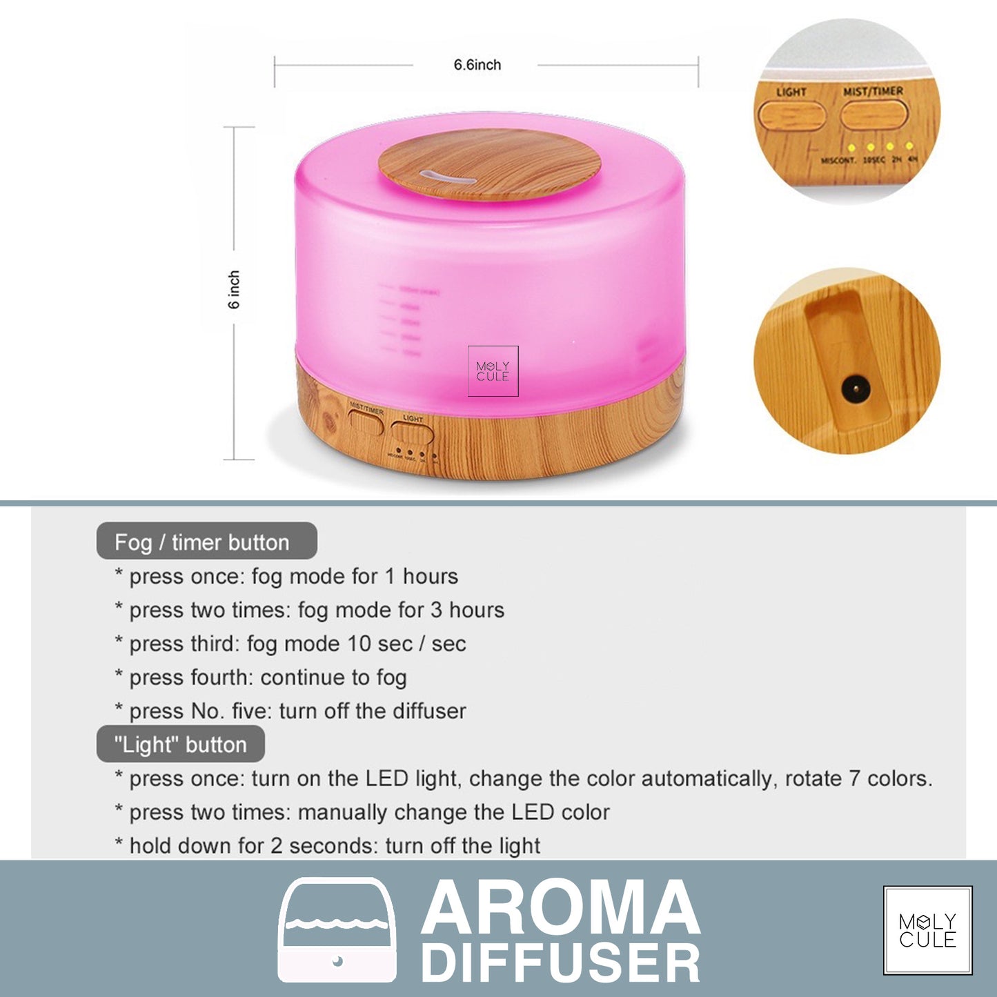Aroma Diffuser Humidifier 500mL